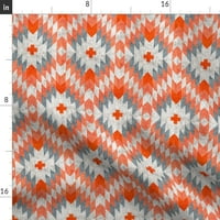 Tkanina od kašike - ljetni rotirani kilim trokut Geo geometrijski narandžasti naranči na tapaciranju