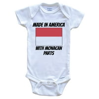 Napravljen u Americi sa monačanskim dijelovima Monako zastava smiješno dijete - slatka jedna dječja bodi, 3-mjesečna bijela
