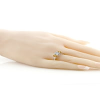 Gem Stone King Sterling Silver White Topaz i žuti safirni filigranski stil kamenog prstena za žene