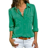 Bluzovi s dugim rukavima majice za žene Ležerne prilike za košulje na otvorenom prednje košulje