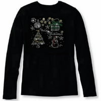 Bling Božić snijega sretna ženska majica XMA-346-LR - XL
