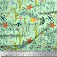 Soimoi pamučna pamučna tkanina koral, straštanski i morski konj okean dekor tkanina tiskano dvorište