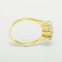 Britanska napravljena 14k žuti zlatni prirodni Opal i kultivirani biserni ženski prsten - veličine opcije