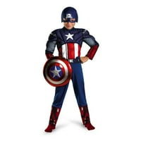 Avengers Boys sjaji u tamnom kapetanu američkog kostima mišića sa maskom L