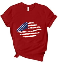 Booker Ženske košulje kratkih rukava Ležerne prilike za neovisnost Dan tiskane majice Majica s kratkim