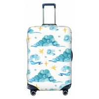 Poliesterski elastični poklopac prtljage, plavi akvarel oblak Doodle Putni kofer za prašinu za kofer