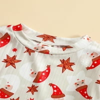 Wassery Toddler Djevojka Božićna odjeća jesen dugi rukav okrugli vrat Santa zvijezda Ispis pulover vrhova