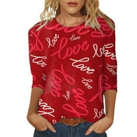 Ženska modna majica Ženska casual bluza Ljeto Moderan dan zaljubljenih ljubavnih stabla Grafičke ženske