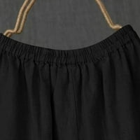 Ženske posteljine hlače Ljeto ljeto Čvrsta boja plus veličine Pamučne i posteljine hlače Ležerne labave