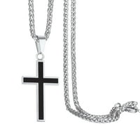ChainsProma muški kršćanski križni privjesak ogrlica-22 + 2 lanac, od nehrđajućeg čelika pozlaćen