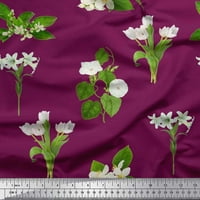 Soimoi zelena pamučna kambrična tkaninska tkaninska odlazi i bijela cvjetna tiskana tkanina sa širokim dvorištem