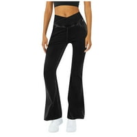 MLQIDK Womens Bootcut Blare Jeans High Struk Bell donje traperice Tummy Control Pants Pants
