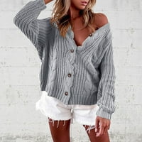 Ketyyh-Chn džemperi za žene punim patentnim zatvaračem džemper sa ovratnikom GREY, M