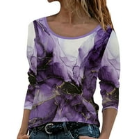 Ženske pulover s dugim rukavima Top mastilo za slikanje Print Modni casual crew vrat majica kratkih