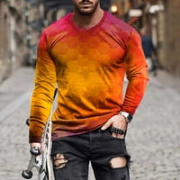 Muškarci Pulover TEE Prevelizirani FIT modni 3D Print Okrugli vrat Dugih rukava majice Ležerne prilike