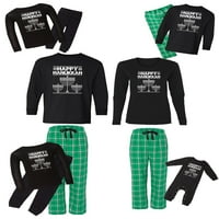 Neugodni stilovi Obiteljski božićni pidžami postavio je zelenu hanukkah svijeću koja odgovara za spavanje
