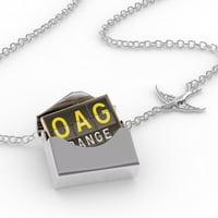Zračna luka Clocket ogrlica OAG za narandžastu u srebrnom kovertu Neonblond