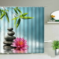 Dizajn kamena Dizajn tuš sa zavjesom za tuširanje zelena bambusova cvijet kupaonica umjetničko uređeno