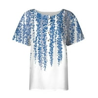 Ženski vrhovi odštampane bluze s kratkim rukavima Casual Women Ljeto V-izrez T-majice Tuničke majice