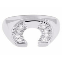 Muški prstenovi 14k bijeli zlatni dizajn Sretni potporni dizajn s originalnim pjenušavim dijamantskim