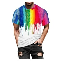 STAMZOD Ljetni ležerni majica s kratkim rukavima 3D Color Tisak Muška majica Okrugli izrez Dizajn Street