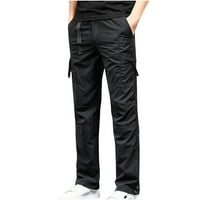 Muške teretne pantalone tanke džepove čvrste boje ravno hlače Ležerne prilike na otvorenom Sportske kombinezone hlače