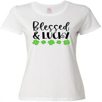 Inktastični blagoslovljeni i sretni list oblozi za Dan St. Patrickov ženska majica