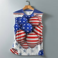 Yyeselk American zastava Cisterne za žene 4. jula Patriotska majica USA zastava Stars Stripes Bluuses