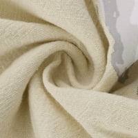 ECQKAME Ženska ljetna pamučna posteljina set za klirens ispisane posade za pola rukava od pulovere na pola rukava + hlače pantalone postavljene bijele m