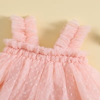Frobukio Toddler Kids Girls Haljina izgrađena haljina bez rukava ljetna casual princeza haljina za glavu