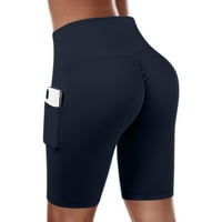 Aaiaymet ženske joge kratke hlače Ženske džepove za trening visoki struk joga trčanje trbuh hlače upravljačke