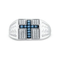 Sterling srebrni plavi dijamantski prsten CTTW