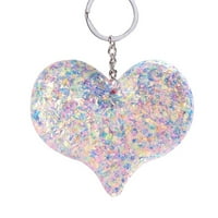 Mnjin modni srčani ključ sa reflektiranim šarenim privjetnim privjescem u obliku srca b