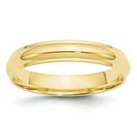 Čvrsta 10K žuta zlatna obična klasična kupola s ravnim rubom muške vjenčane prsten veličine 12