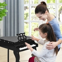COSTWAY CLASSIC Key Baby Grand Wooden Piano Toddler W Bench & Music Rack Crna