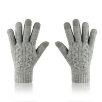 FESFESFES NIZITELJSKE GLAVE ZA TRIET zaslon za žene Zimske pletene tople rukavice za žene