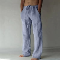 Aurouralne taktičke pantalone za muškarce muške pamučne i posteljine elastične struk izmiješane prozračne