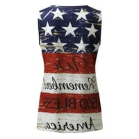 U ženskoj ručno oslikanoj američkoj košulji za zastavu V izrez TEE košulje pulover kratki rukav vrhovi dnevna majica nezavisnosti XXXL