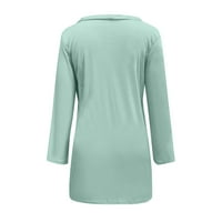 LisingTool ženski vrhovi ženske otvorene prednje lagane duge kardigan gumb dolje labavi čvrsti vanjski odjećni kardigan za žene zelene boje