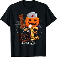 Žene vrhovi medicinska sestra Halloween Wth ljubav CNA Life Burpkin majica Poklon posada vrata za zabave