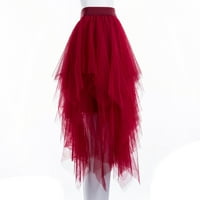 Caitzr Womens Solid Boja mrežasta suknja Nepravilna elastična tulle Bubble suknja
