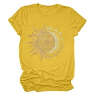 Ženska majica Casual Pamuk kratki rukav V-izrez grafički majica Thees TEES Yellow S