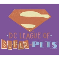 Djevojka DC liga super kućnih ljubimaca Superman Emblem Cutons Grafički tee ljubičasta bobica mala