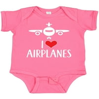 Inktastična ravnina I Love Airplanes Poklon Baby Boy ili Baby Girl Bodysuit