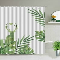 Tropički kaktus cvjetni palminski list zeleni biljni tuš sa zavjesom Poliester vodootporne zavjese 3D štampanje Početna kupaonica Dekor