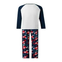 Porodica podudaranje božićne pidžame setovi za patchwork dugih rukava + elk gaće za ispis ili kombinezon s dugim rukavima