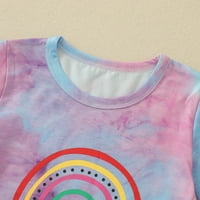Corashan Roditelj-dijete, majica mama i kćeri Ljeto Tiedye Rainbow Ispis Porodično podudaranje odijelo