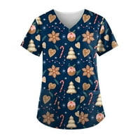 TKLpehg Božićne žene Ljetni vrhovi Casual majica kratkih rukava TEES košulja Trendy Božić Slatka Gnome