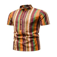 Avamo Men Majica Henley vrat The Clorl Print Majica Mens Regular Fit TEE Bluza za odmor 3xl