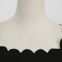 Božićna haljina ženske vintage skelopirane četvrtaste haljine za ovratnike Ispis grafički Xmas Rockabilly